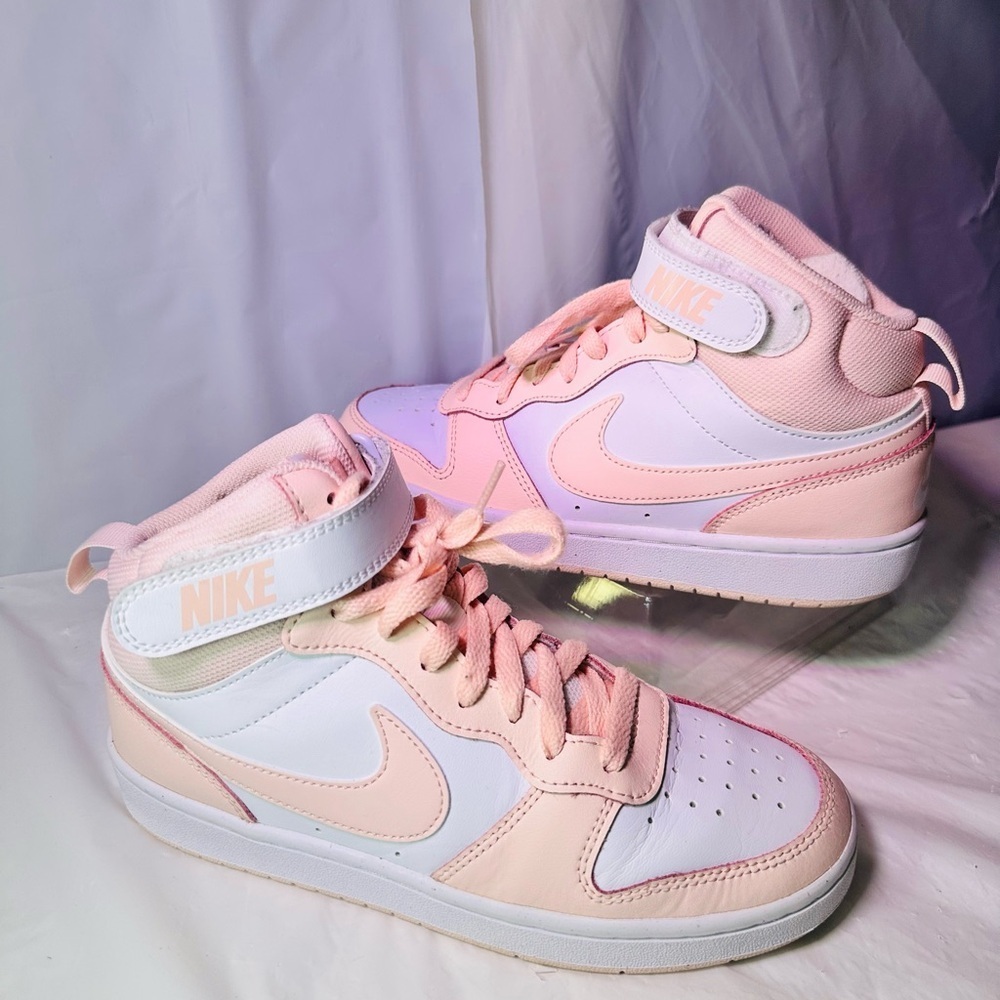 Nike Women’s Mid-Top Sneakers in Pink and White - Picture 2 of 10